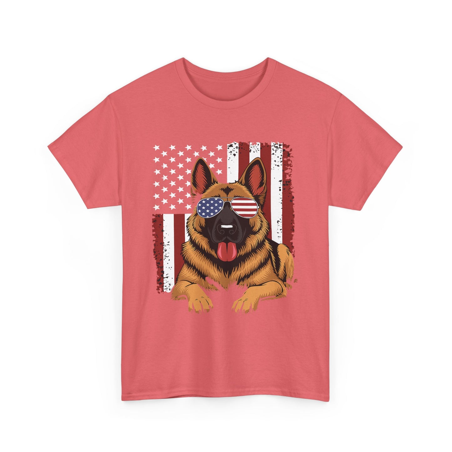 Patriotic German Shepherd Cotton T-Shirt | Tee
