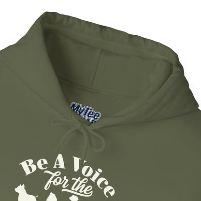 Be A Voice  For The Voiceless Unisex Hoodie – Animal Rescue Awareness