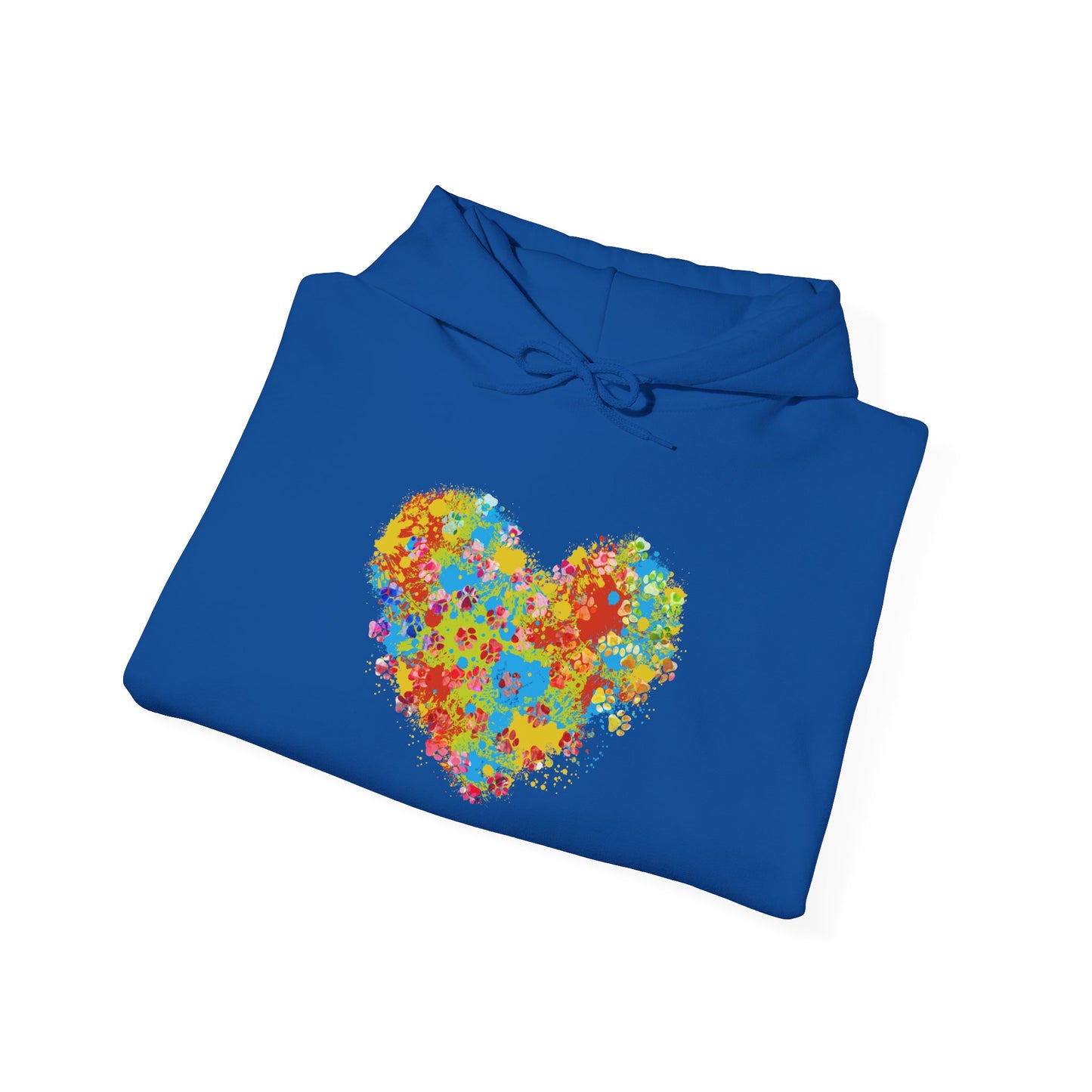 Colorful Heart Graphic Cozy Hoodie | Comfortable Winter Apparel