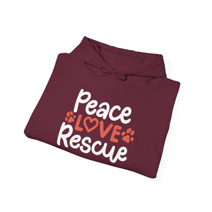 Peace, Love, Rescue Hoodie | Pet Adoption Awareness