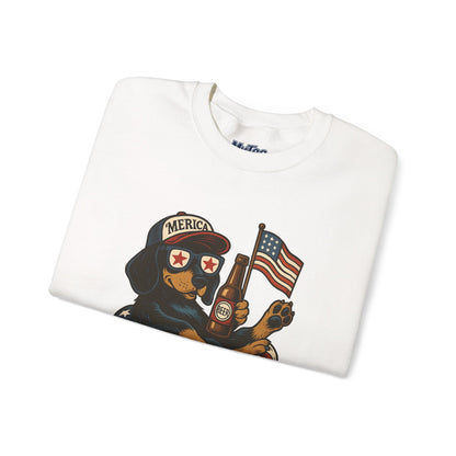 Patriotic Dachshund Dog Crewneck Unisex Sweatshirt - Perfect Gift for Dog Lovers, July 4th