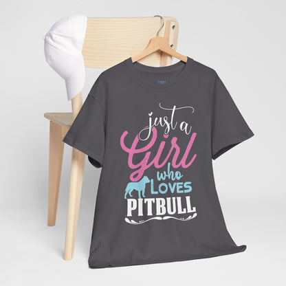 Just a Girl Who Loves Pitbulls T-Shirt – Cute Dog Lover Tee