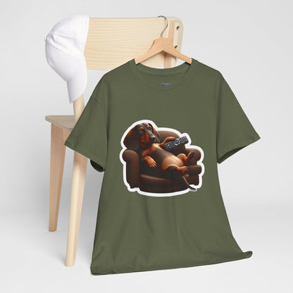Dachshund Chill Mode Tee – Remote In Paw, Stress-Free Style