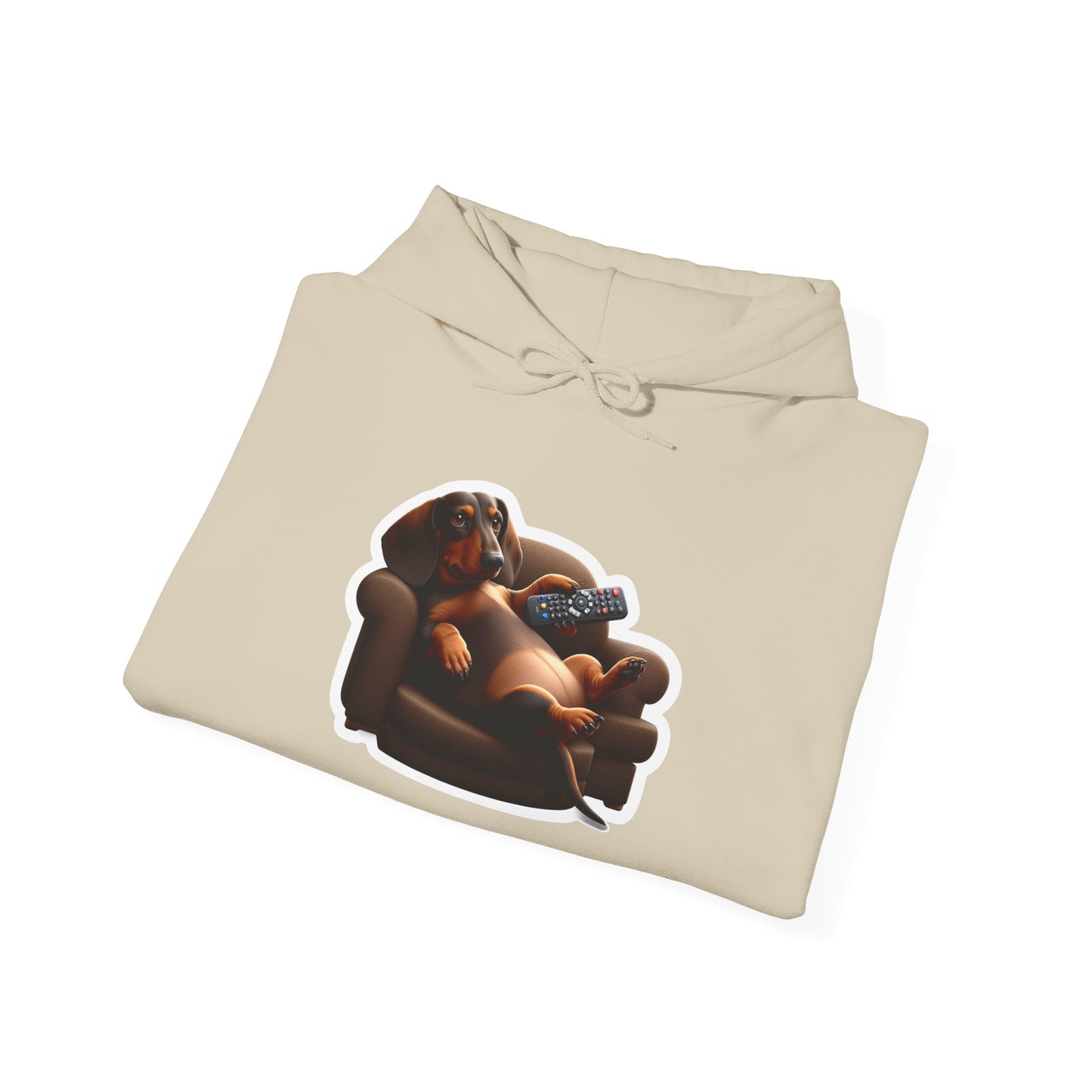 Dachshund TV Boss Unisex Hoodie– Funny Wiener Dog Relax Tee