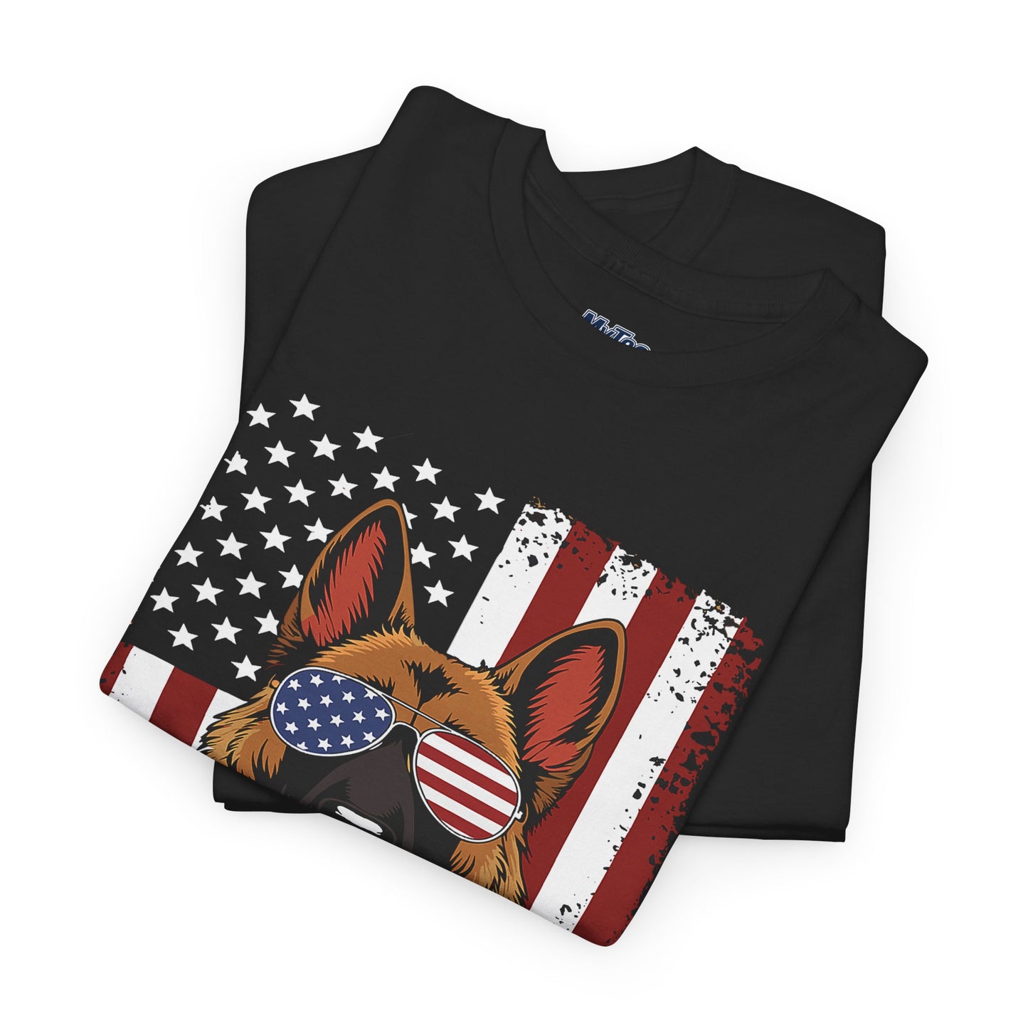 Patriotic German Shepherd Cotton T-Shirt | Tee