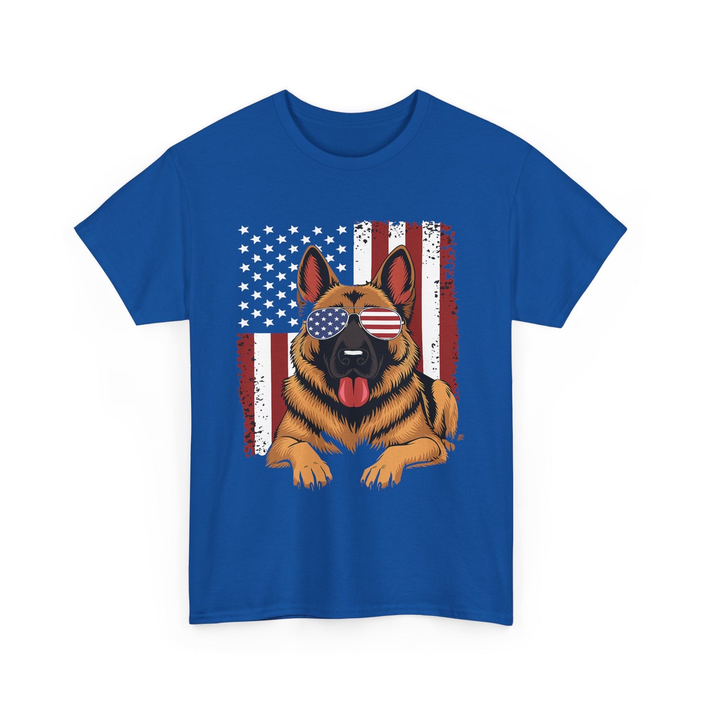 Patriotic German Shepherd Cotton T-Shirt | Tee