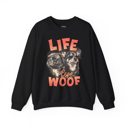 Life Love Woof Sweatshirt – Cozy Dog Lover Crewneck