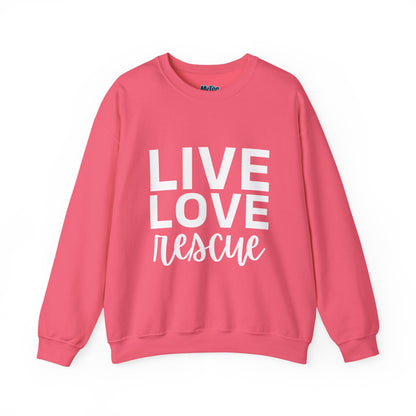 Live Love Rescue Sweatshirt - Unisex Cozy Crewneck, Pet Lover Gift