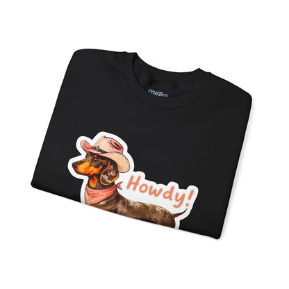 Dachshund Howdy Unisex Sweatshirt – Cozy Western Pup Pullover