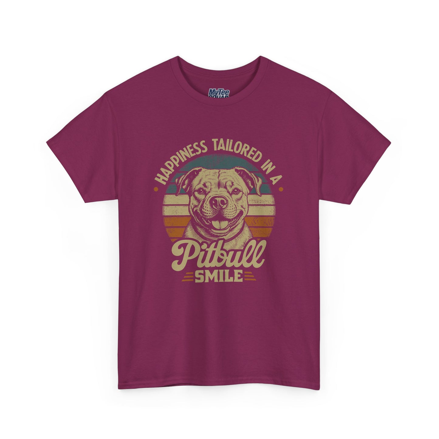 Happiness Tailored In A Pitbull Smile Unisex Tee | Animal Rescue Support Tee