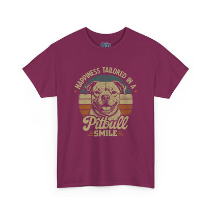 Happiness Tailored In A Pitbull Smile Unisex Tee | Animal Rescue Support Tee