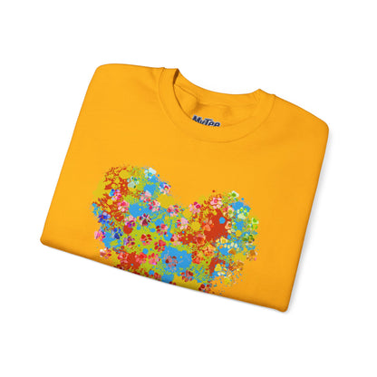 Colorful Heart Graphic Cozy Sweatshirt | Comfortable Winter Apparel