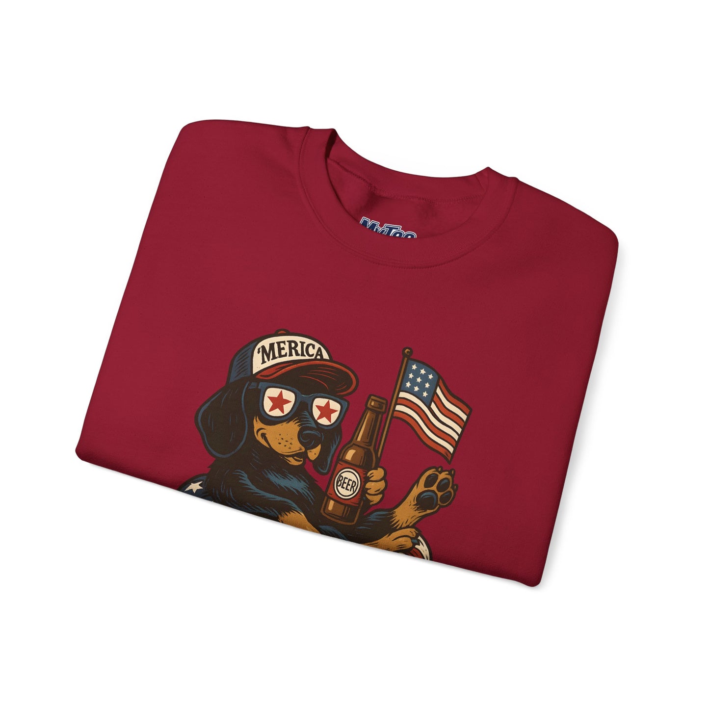 Patriotic Dachshund Dog Crewneck Unisex Sweatshirt - Perfect Gift for Dog Lovers, July 4th