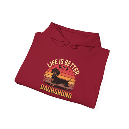 Life Is Better With A Dachshund Unisex Hoodie – Dog Lover Retro Pullover