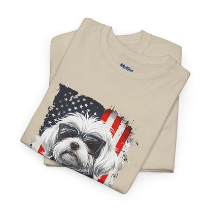 Patriotic Havanese Unisex Cotton T-Shirt