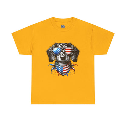 Patriotic Dachshund with Sunglasses Unisex T-Shirt