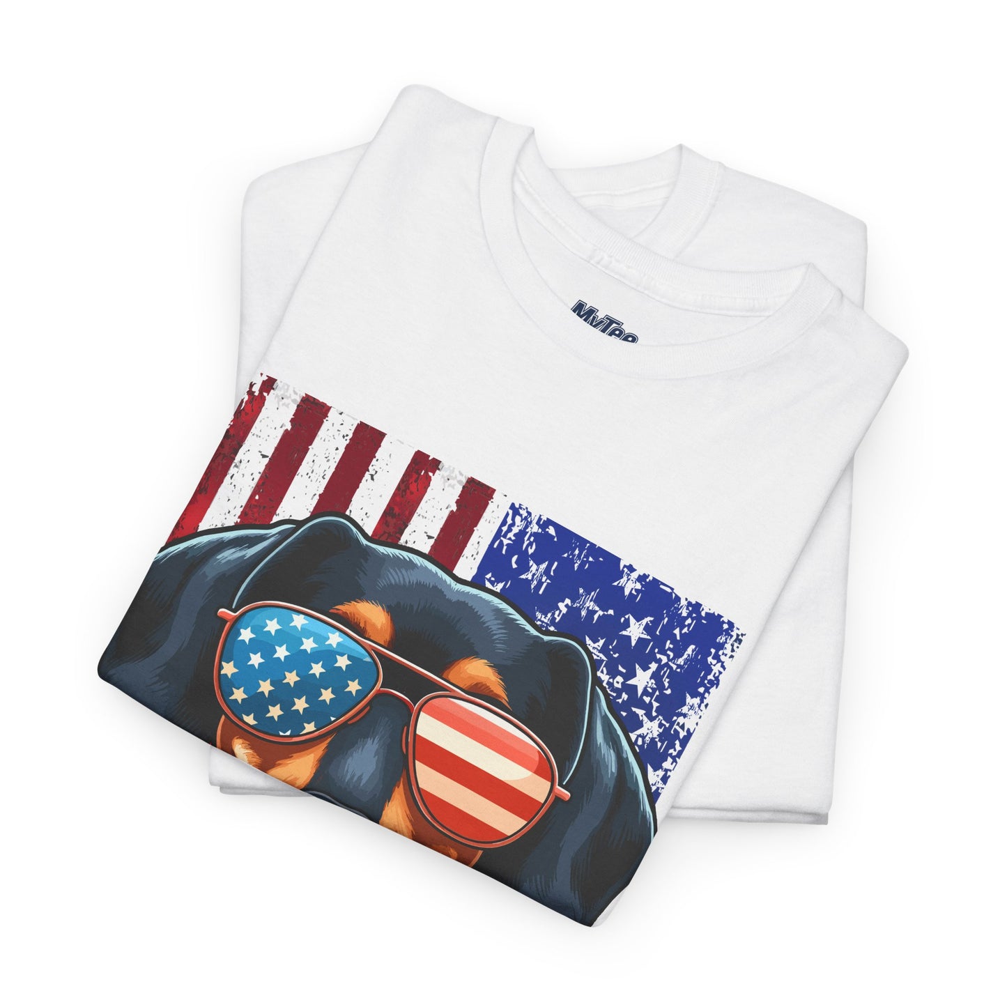 Patriotic Dachshund Dog Flag Shades Unisex T-Shirt