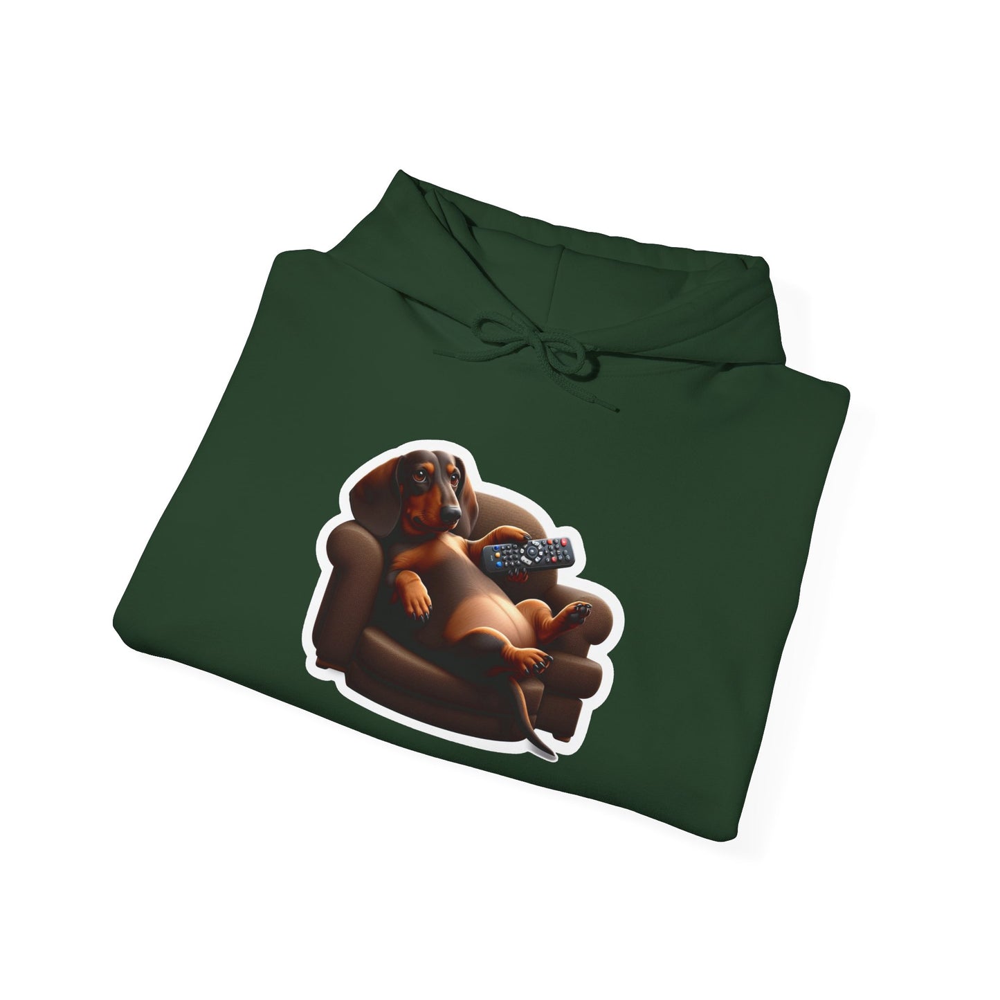 Dachshund TV Boss Unisex Hoodie– Funny Wiener Dog Relax Tee