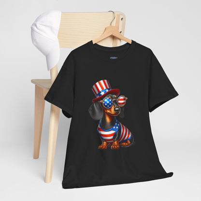 Patriotic Dachshund 4th of July T-Shirt | Red, White & Woof Style
