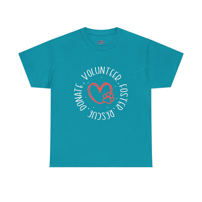 Pet Lover's Heart Volunteer Rescue Foster Donate Unisex T-Shirt