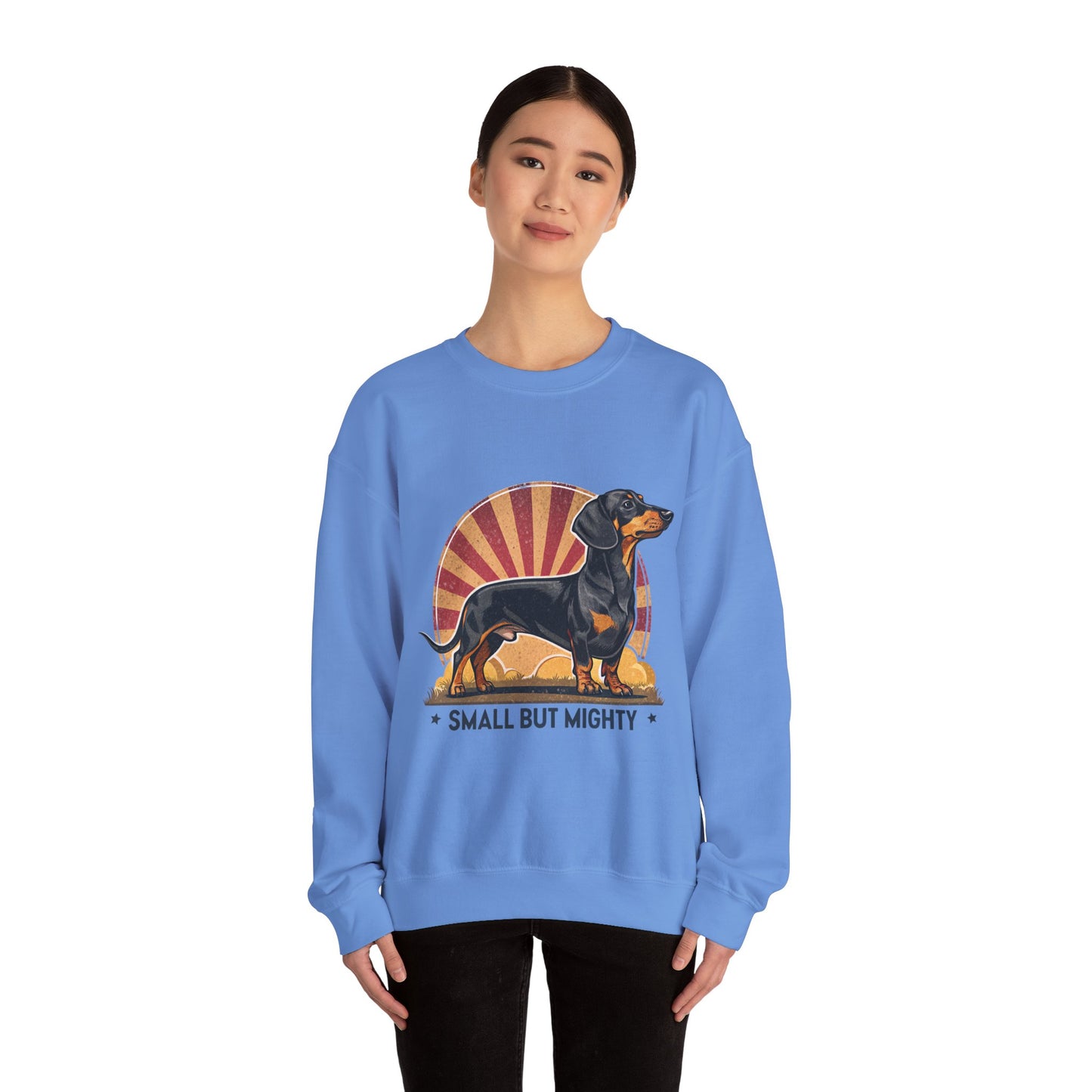 Dachshund Small But Mighty Sweatshirt – Fierce Pup Energy Pullover