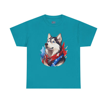 Patriotic Siberian Husky Unisex T-Shirt