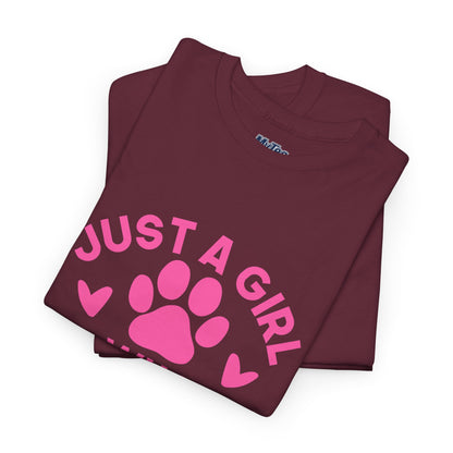 Just a Girl Who Loves Dogs T-Shirt - Cute Pet Lover Tee