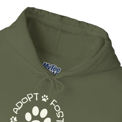 Adopt Foster Donate Unisex Hoodie – Pet Rescue Support Apparel