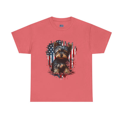 Patriotic American Yorkshire Terrier With sunglasses Unisex T-Shirt