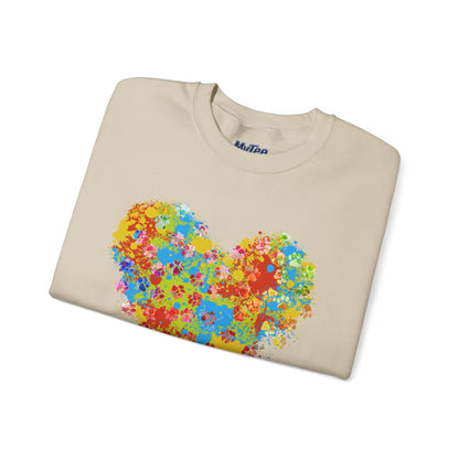 Colorful Heart Graphic Cozy Sweatshirt | Comfortable Winter Apparel