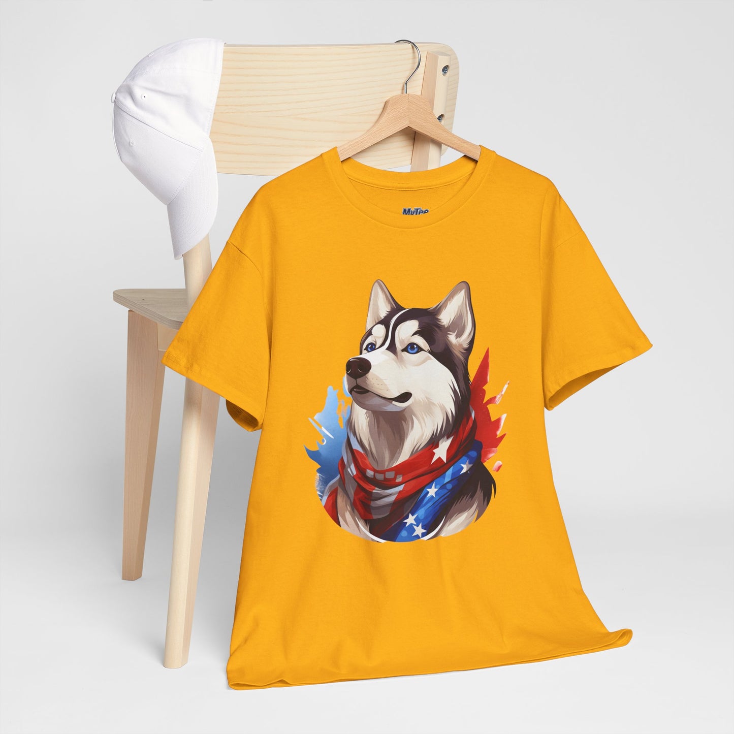 Patriotic Siberian Husky Unisex T-Shirt
