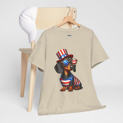 Patriotic Dachshund 4th of July T-Shirt | Red, White & Woof Style