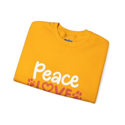 Peace Love Rescue Crewneck Sweatshirt | Pullover for Animal Lovers