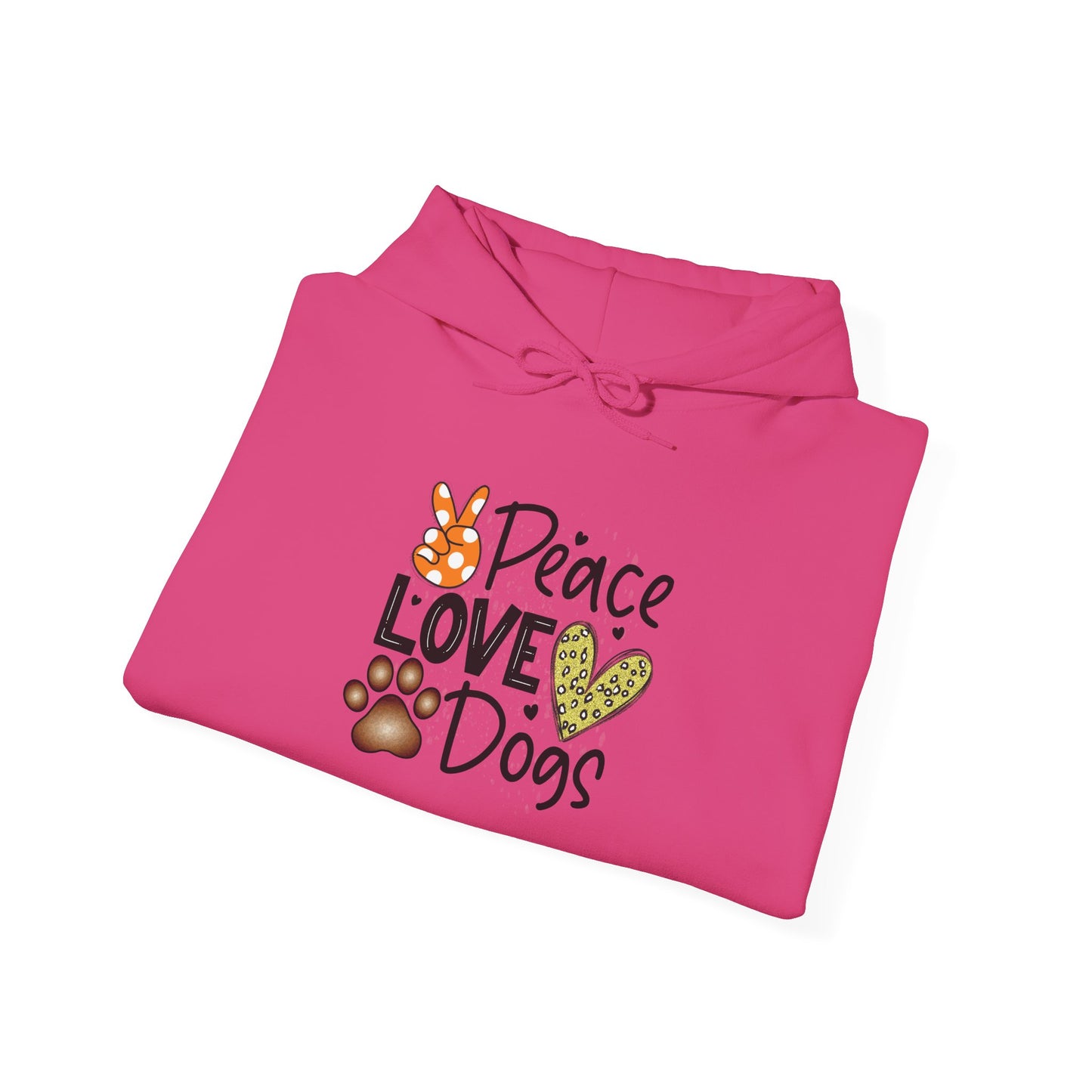 Peace Love Dogs Hoodie - Animal Enthusiasts, Casual Wear, Everyday Comfort