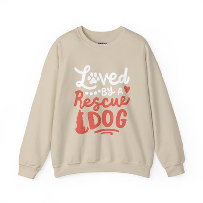 Loved By A Rescue Dog Sweatshirt | Animal Lover Gift, Cozy Crewneck