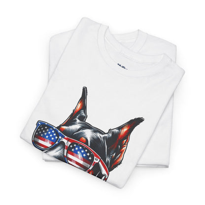 Patriotic Doberman With Sunglasses Unisex T-Shirt