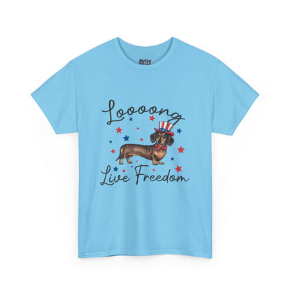 Patriotic Dachshund Loooong Live Freedom Unisex T-Shirt