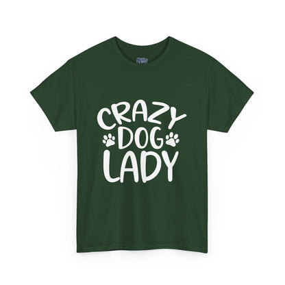 Crazy Dog Lady Heavy Cotton T-Shirt | Best Gift For Dog Mom