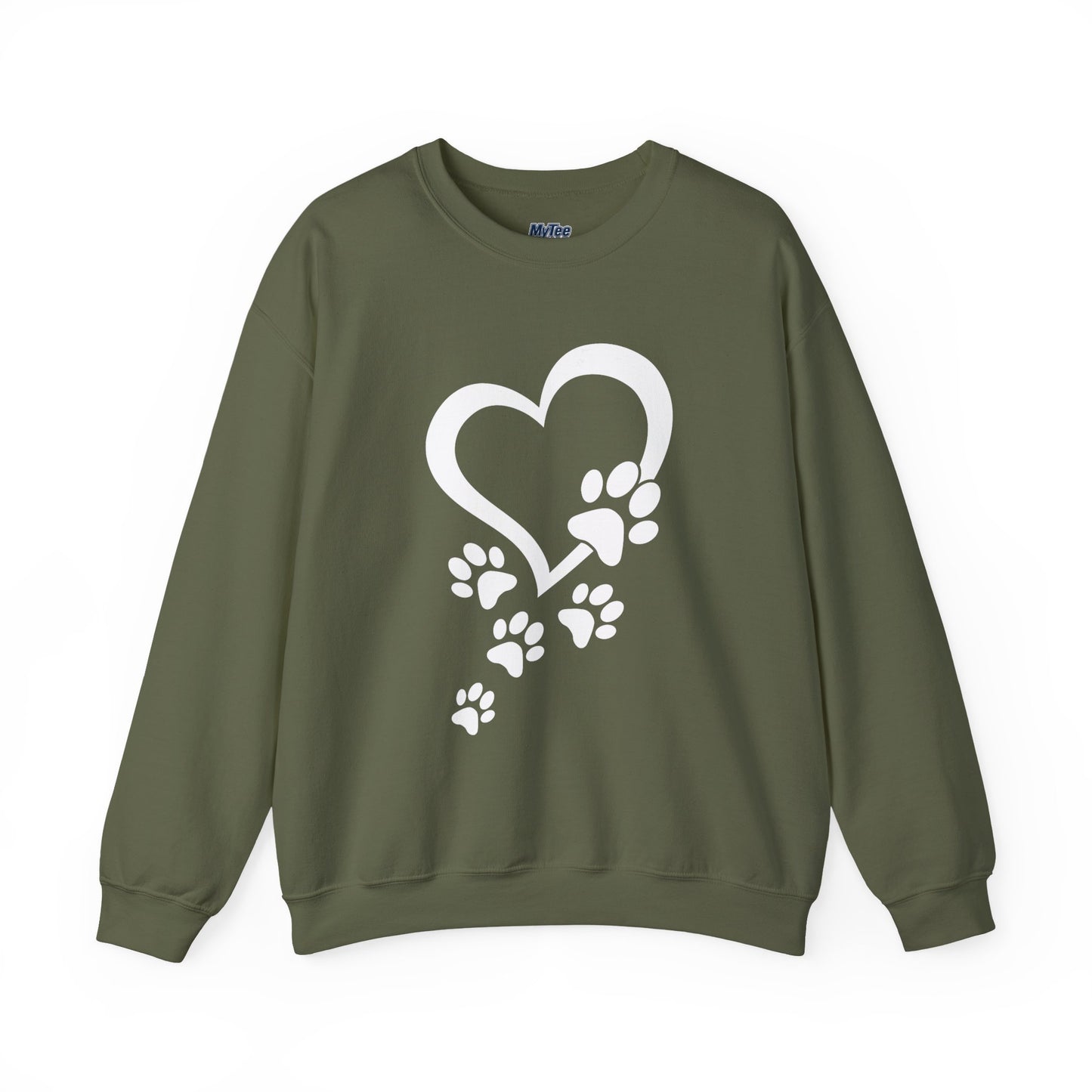 Pawprints On My Heart – Cozy Minimalist Dog Lover Sweatshirt