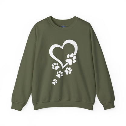 Pawprints On My Heart – Cozy Minimalist Dog Lover Sweatshirt