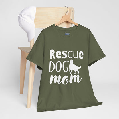 Rescue Dog Mom Cotton T-Shirt