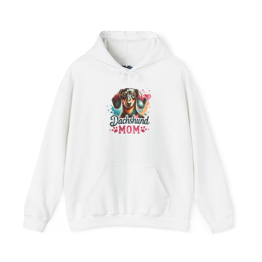 Funky Dachshund Mom Hoodie – Bright Graphic Dog Tee