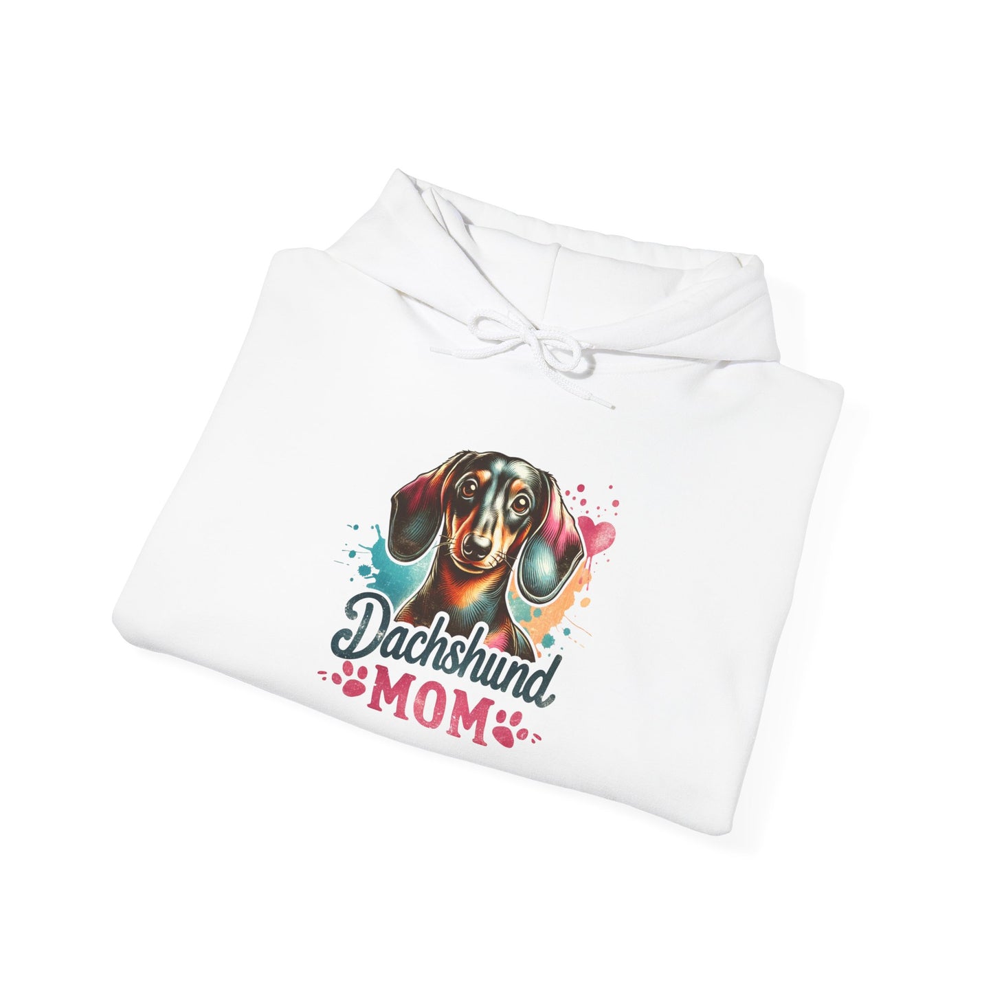 Funky Dachshund Mom Hoodie – Bright Graphic Dog Tee