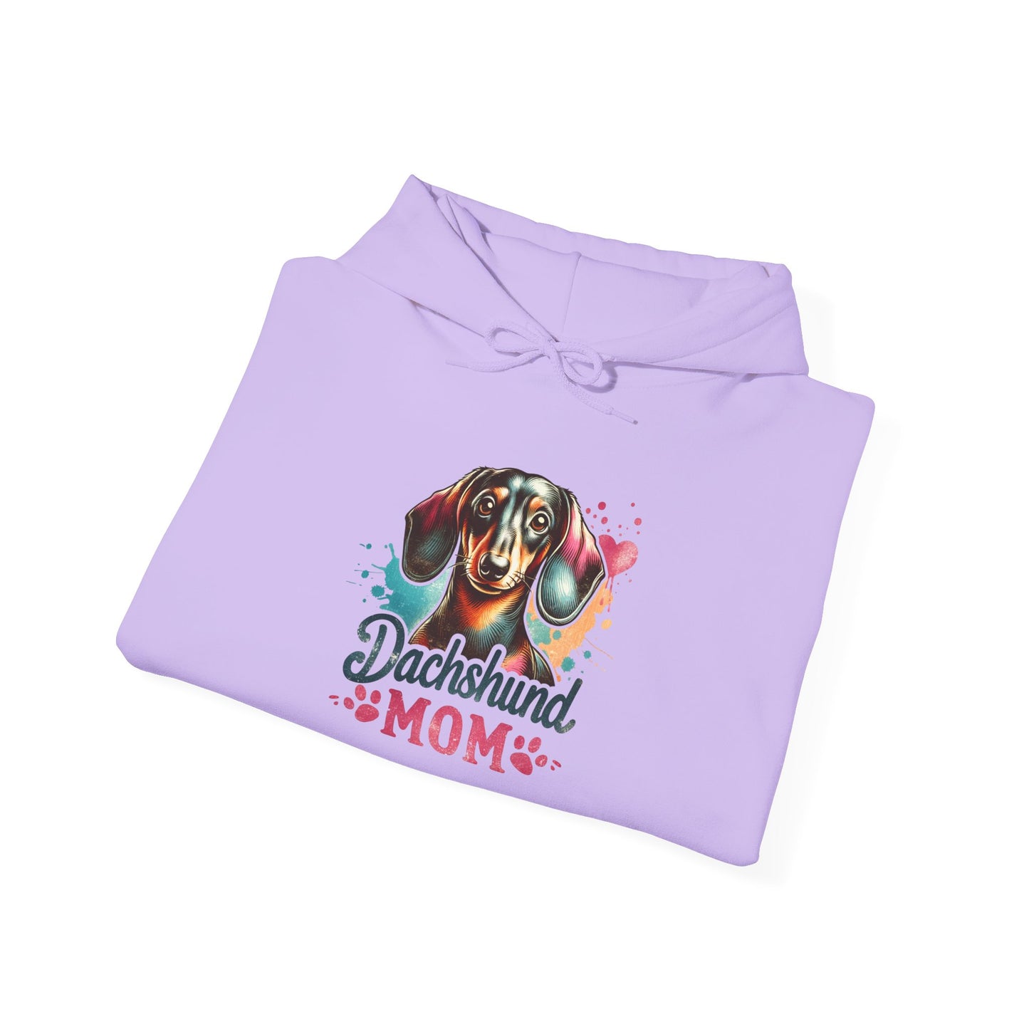 Funky Dachshund Mom Hoodie – Bright Graphic Dog Tee