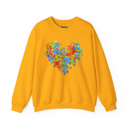 Colorful Heart Graphic Cozy Sweatshirt | Comfortable Winter Apparel