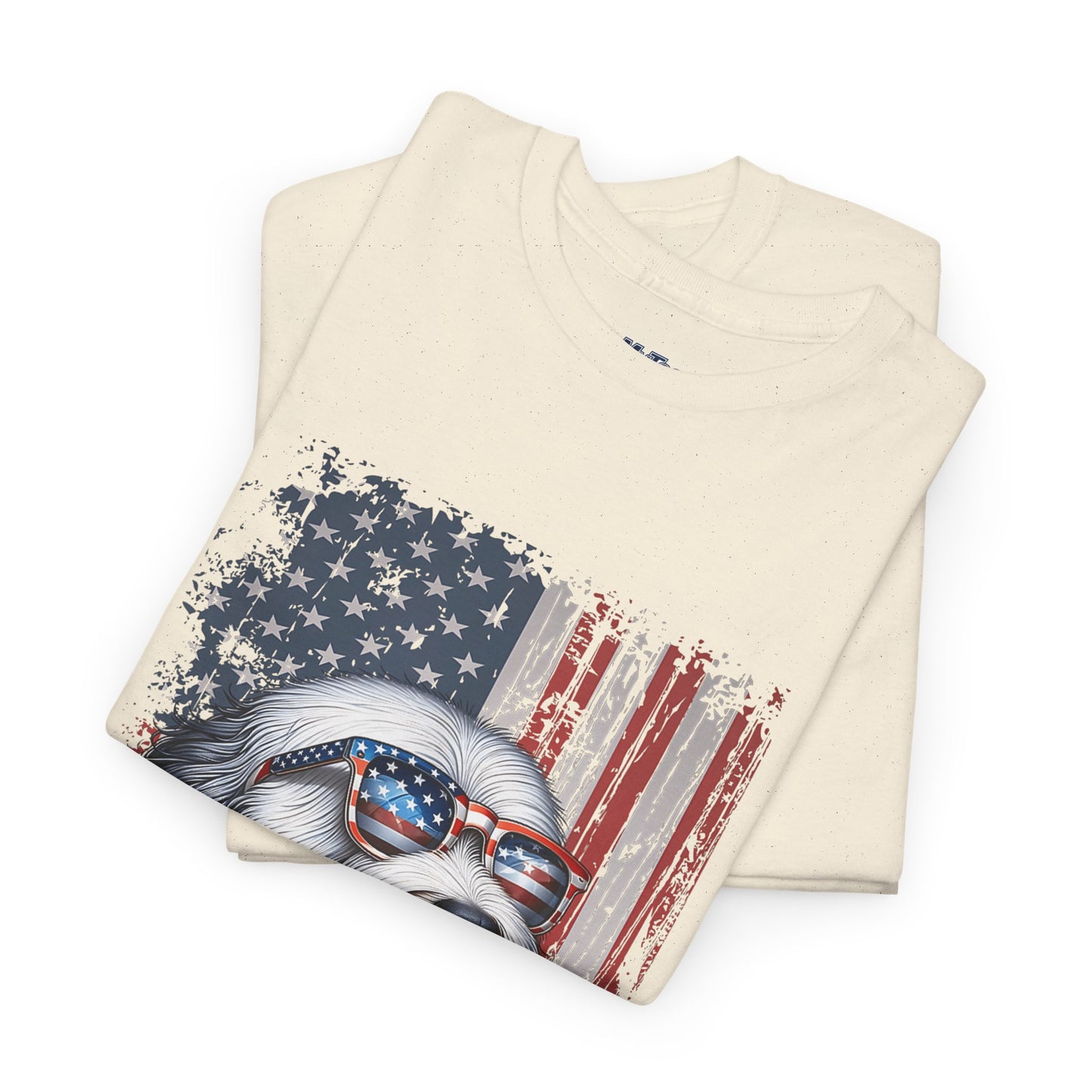 Patriotic Old English Sheepdog With Sunglasses Unisec T-Shirt