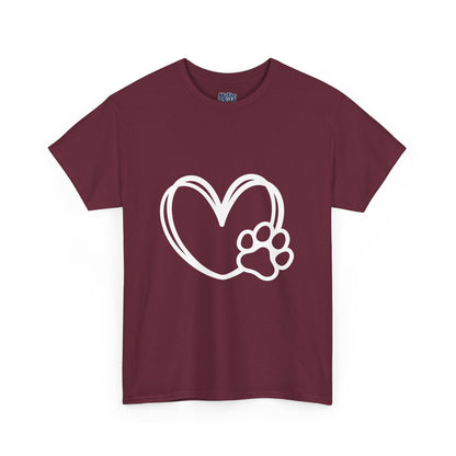 Simple Paw Heart Unisex T-Shirt – For Dog Lovers