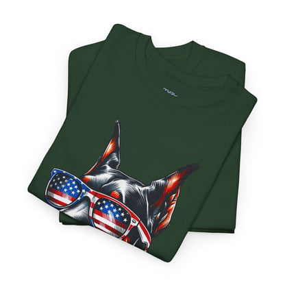 Patriotic Doberman With Sunglasses Unisex T-Shirt