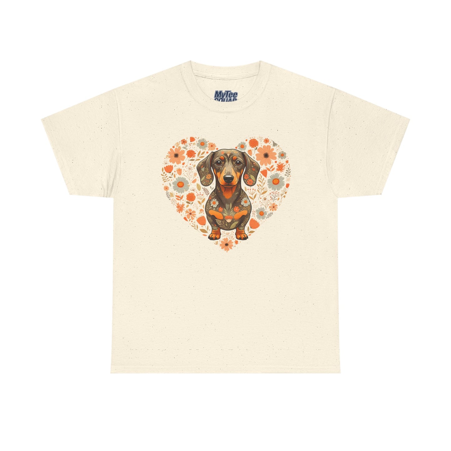 Dachshund Love Unisex T-Shirt – Adorable Floral Heart Dog Tee