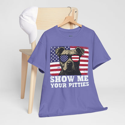 Show Me Your Pitties Patriotic Pitbull Unisex T-Shirt